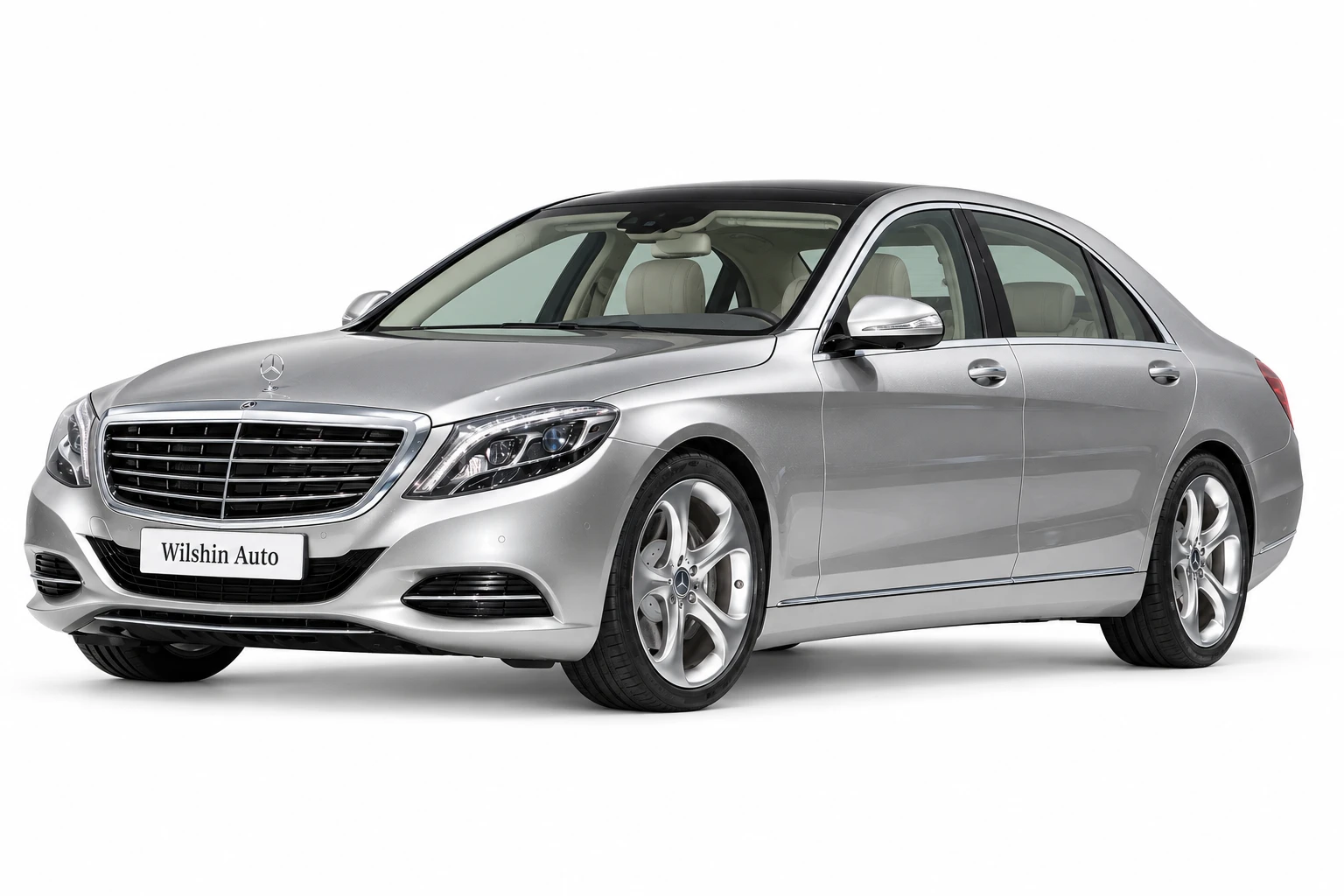 Mercedes-Benz S-Class exterior, white-background model illustration